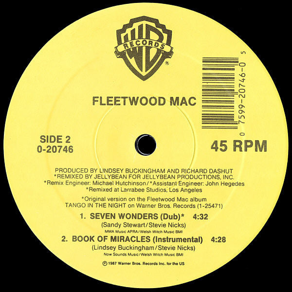 Fleetwood Mac : Seven Wonders (12", Maxi)