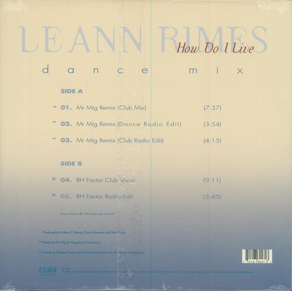 LeAnn Rimes : How Do I Live (Dance Mix) (12")