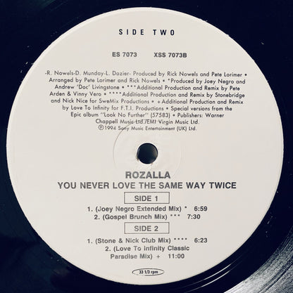 Rozalla : You Never Love The Same Way Twice (2x12", Promo)