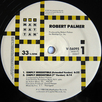 Robert Palmer : Simply Irresistible (Extended Version) (12", Single)