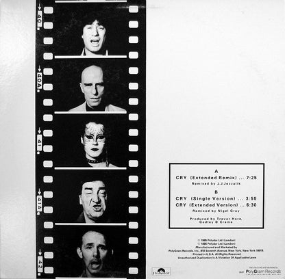 Godley & Creme : Cry (Extended Remix) (12", Single)
