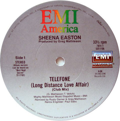 Sheena Easton : Telefone (Long Distance Love Affair) (12")