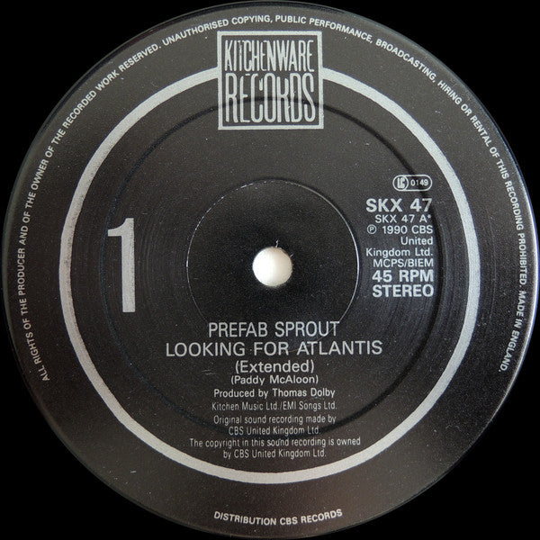 Prefab Sprout : Looking For Atlantis (12", Single)