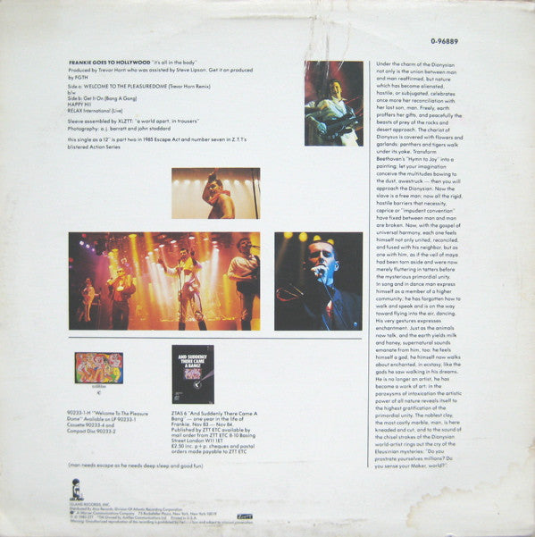 Frankie Goes To Hollywood : Welcome To The Pleasuredome (12", Single, SRC)