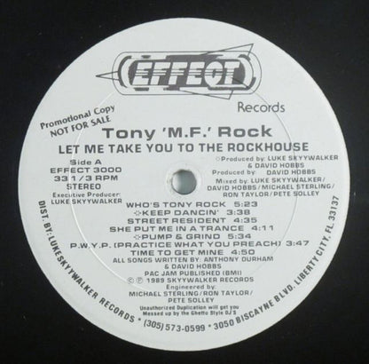 Tony M.F. Rock* : Let Me Take You To The Rockhouse (LP, Album, Promo)