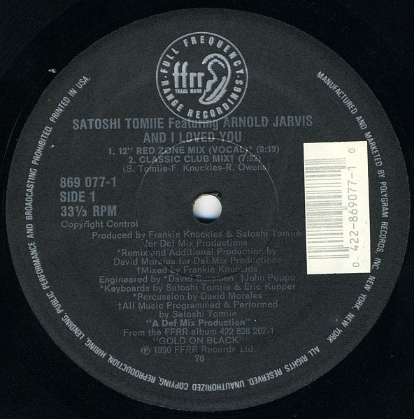 Satoshi Tomiie Featuring Arnold Jarvis : And I Loved You (12")