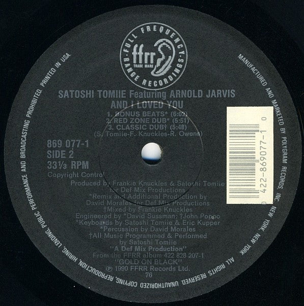 Satoshi Tomiie Featuring Arnold Jarvis : And I Loved You (12")