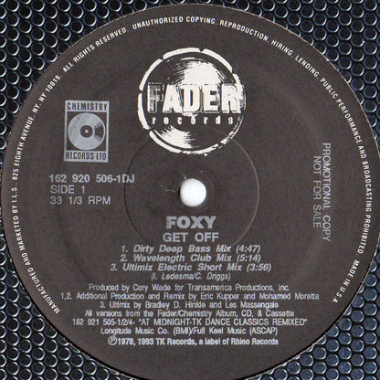 Foxy / Peter Brown (2) : Get Off / Dance With Me (12")