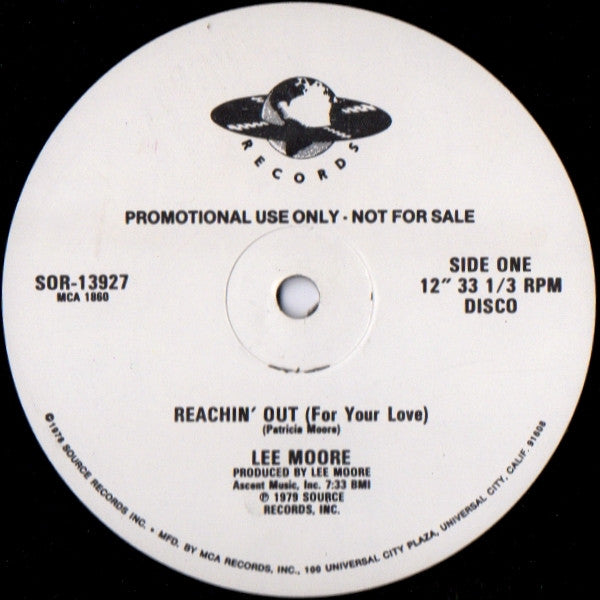 Lee Moore : Reachin' Out (For Your Love) (12", Promo)