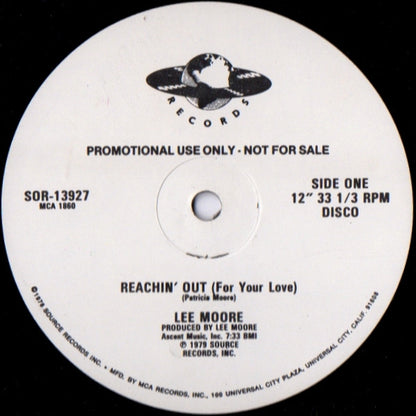 Lee Moore : Reachin' Out (For Your Love) (12", Promo)