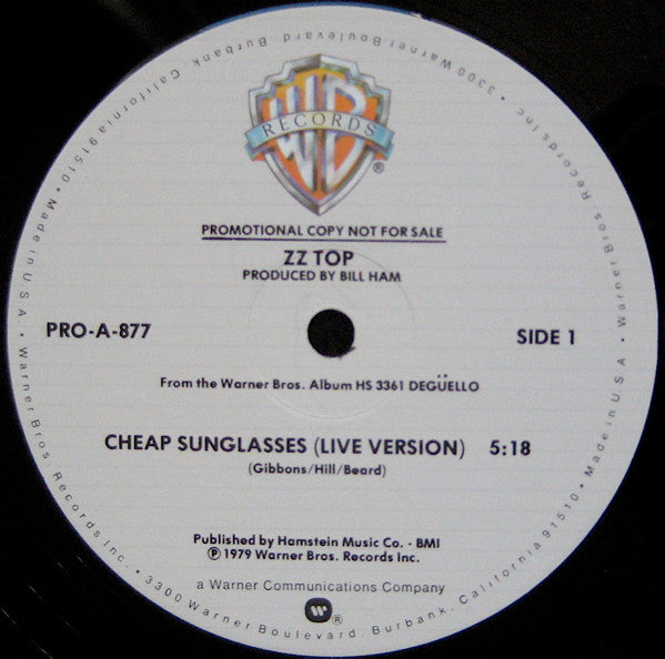 ZZ Top : Cheap Sunglasses (12", Promo)