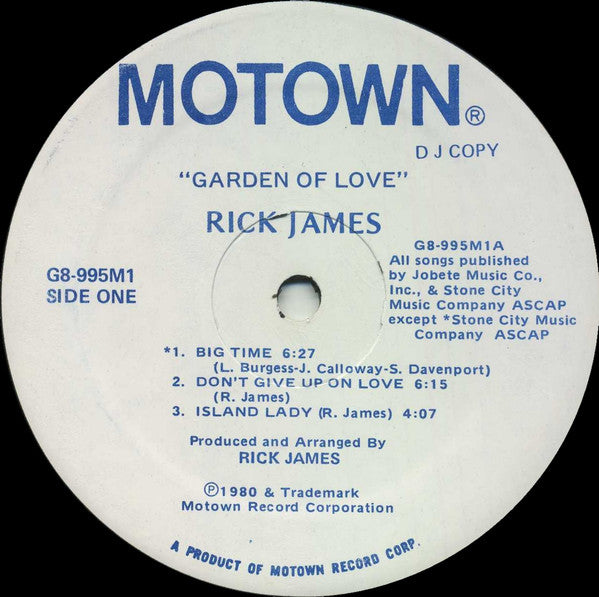 Rick James : Garden Of Love (LP, Album, Promo)