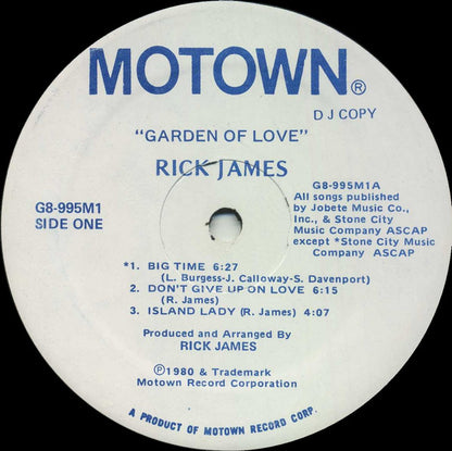 Rick James : Garden Of Love (LP, Album, Promo)