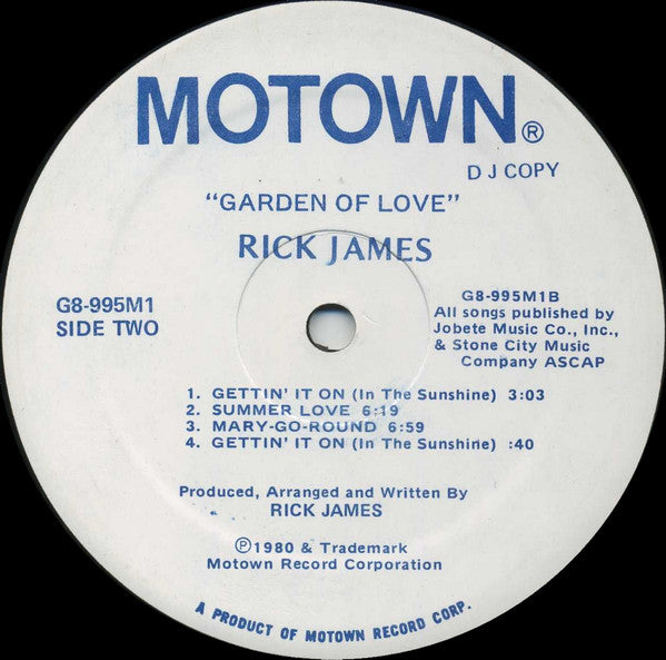Rick James : Garden Of Love (LP, Album, Promo)