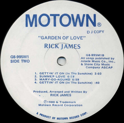 Rick James : Garden Of Love (LP, Album, Promo)