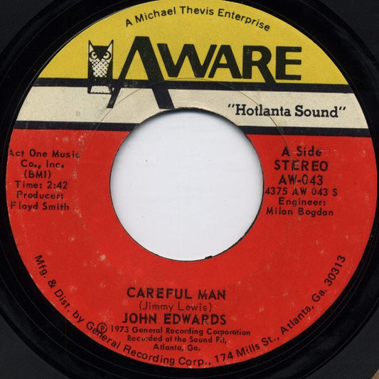 John Edwards (3) : Careful Man / Claim Jumpin' (7", Single, Styrene, Ric)