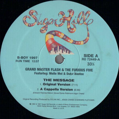Grandmaster Flash & The Furious Five Featuring Melle Mel And Duke Bootee : The Message (12", RE)