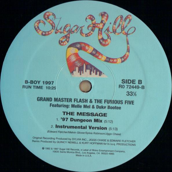 Grandmaster Flash & The Furious Five Featuring Melle Mel And Duke Bootee : The Message (12", RE)
