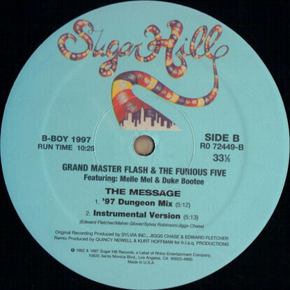 Grandmaster Flash & The Furious Five Featuring Melle Mel And Duke Bootee : The Message (12", RE)