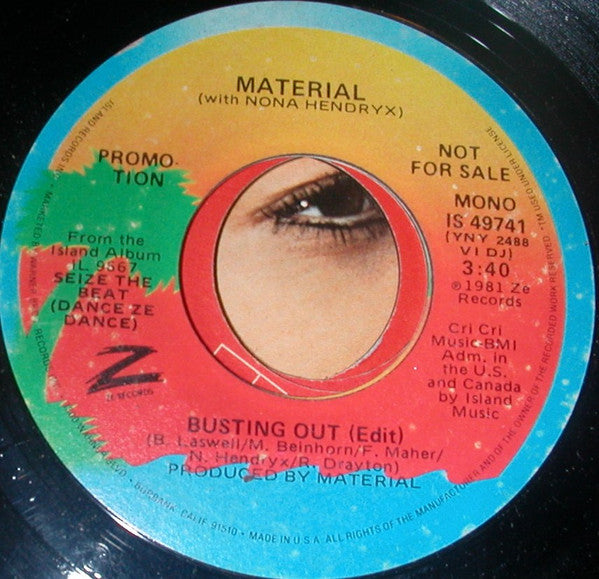 Material with Nona Hendryx : Busting Out (Edit) (7", Mono, Promo)