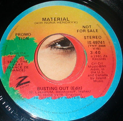Material with Nona Hendryx : Busting Out (Edit) (7", Mono, Promo)