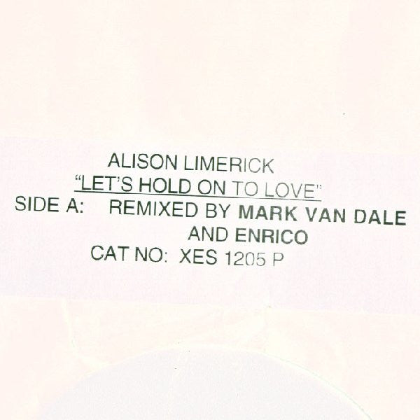 Alison Limerick : Let's Hold On To Love (12", S/Sided, Promo, W/Lbl)