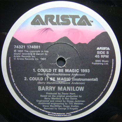 Manilow* : Could It Be Magic 1993 (12", Single)