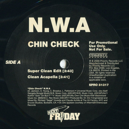 N.W.A. : Chin Check (12", Promo)