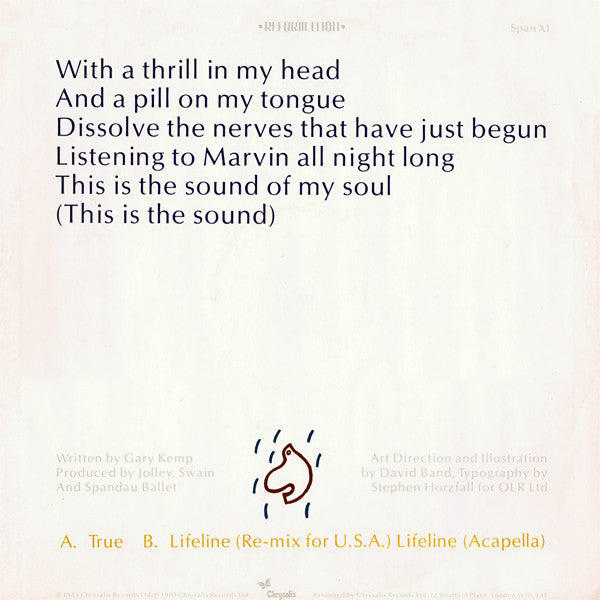 Spandau Ballet : True (12", Single, Mat)