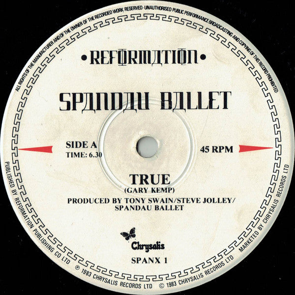 Spandau Ballet : True (12", Single, Mat)