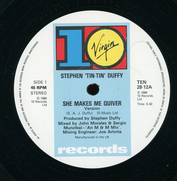 Stephen Tin Tin Duffy* : She Makes Me Quiver (Version) (12")