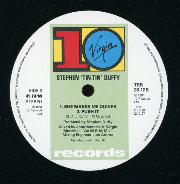 Stephen Tin Tin Duffy* : She Makes Me Quiver (Version) (12")