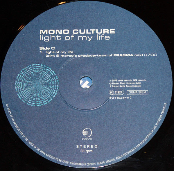 Mono Culture : Light Of My Life (2x12")