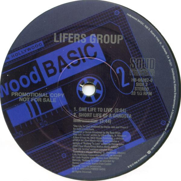 Lifers Group : Short Life Of A Gangsta (12", Promo)