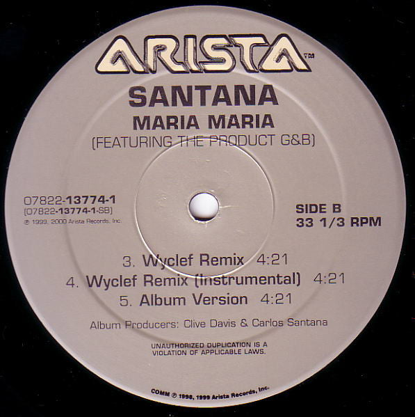 Santana Featuring The Product G&B : Maria Maria (12")