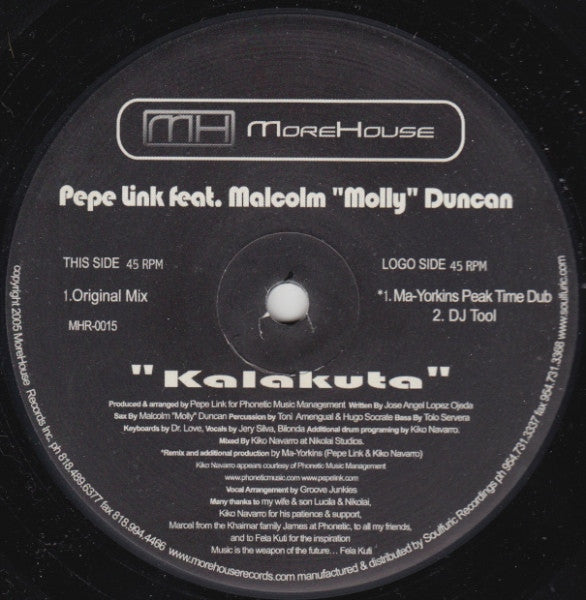 Pepe Link Featuring Malcolm "Molly" Duncan* : Kalakuta (12")