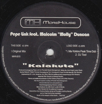 Pepe Link Featuring Malcolm "Molly" Duncan* : Kalakuta (12")
