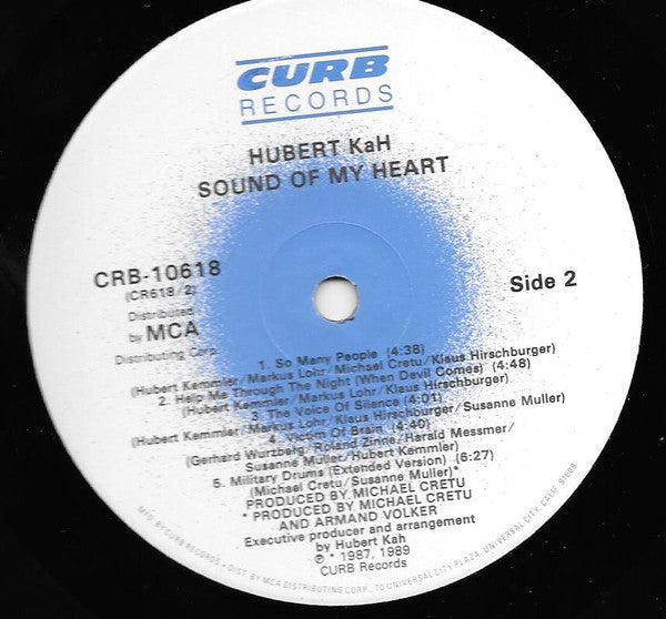 Hubert Kah : Sound Of My Heart (LP, Album)