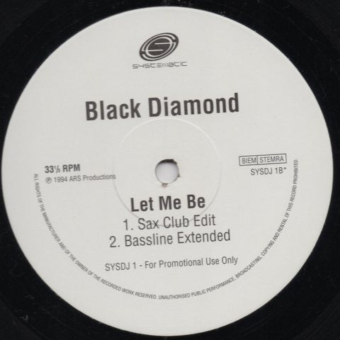 Black Diamond : Let Me Be (2x12", Single, Promo)