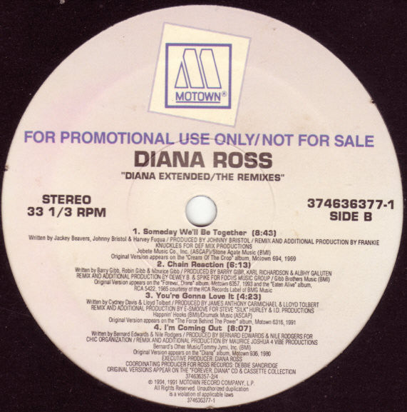 Diana Ross : Diana Extended / The Remixes (LP, Comp, Promo)