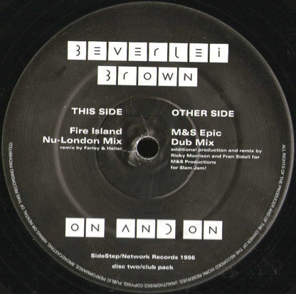 Beverlei Brown : On And On (2x12", Pro)