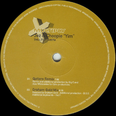 Jez & Choopie : Yim (12")