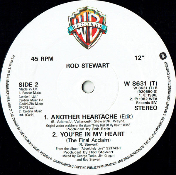 Rod Stewart : Another Heartache (Extended Version) (12")