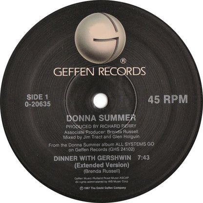 Donna Summer : Dinner With Gershwin (12", Maxi)