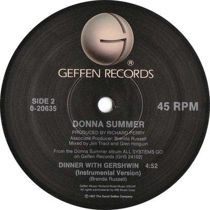 Donna Summer : Dinner With Gershwin (12", Maxi)