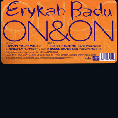 Erykah Badu : On & On (Dance Mix) (12")