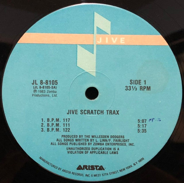 Willesden Dodgers : Jive Scratch Trax (2xLP, Album, Ind)