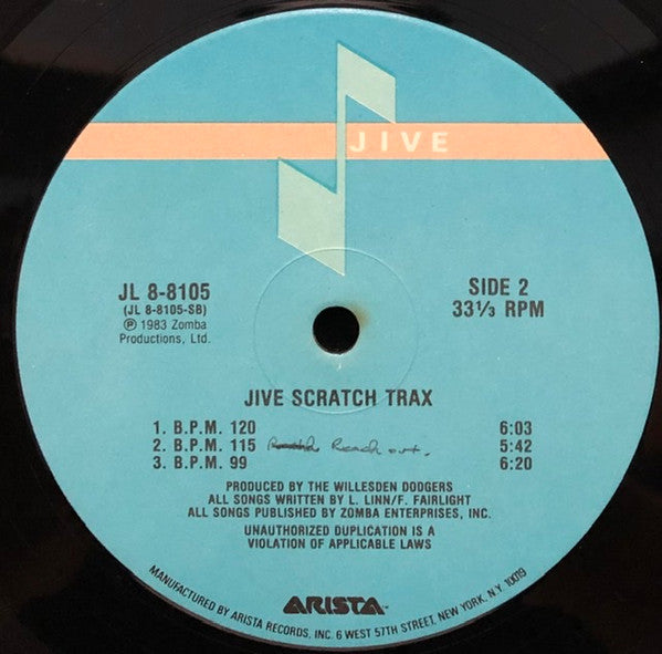 Willesden Dodgers : Jive Scratch Trax (2xLP, Album, Ind)