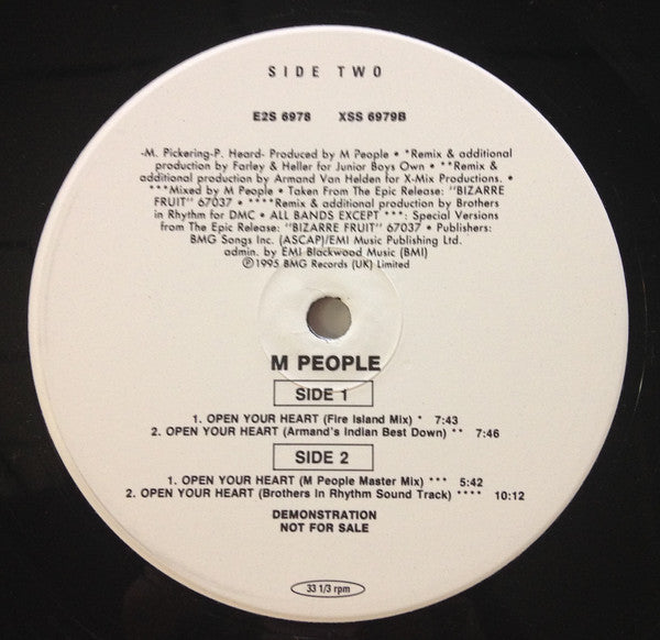 M People : Open Your Heart (2x12", Promo)