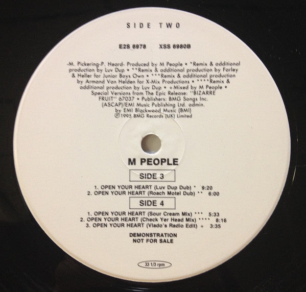 M People : Open Your Heart (2x12", Promo)